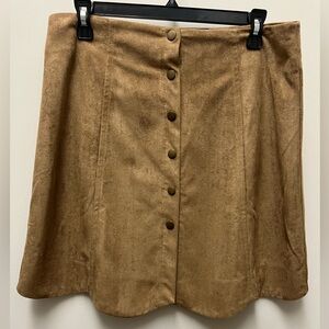 Blue Rain Suede multi button miniskirt tan color size L.